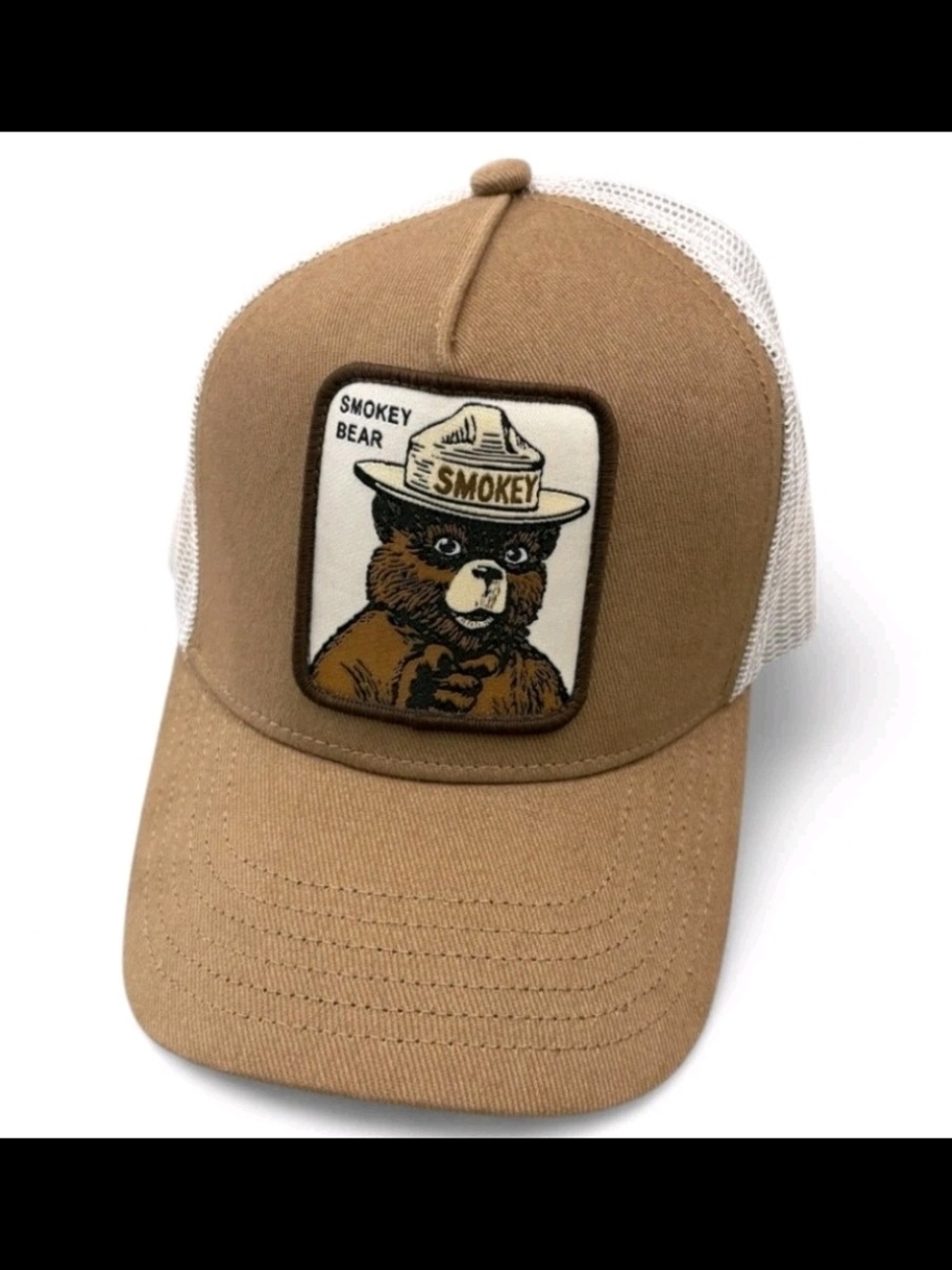 Smokey The Bear Hat Cap Patch Mesh Snapback Trucker Wildfires NWT Licensed